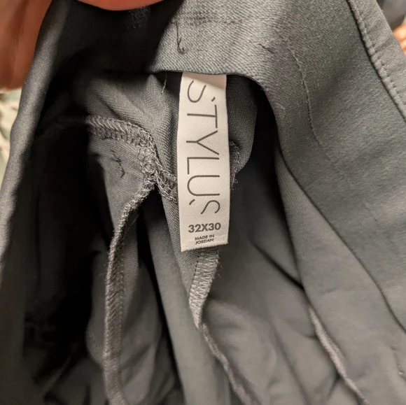 Stylus Men's Charcoal Gray Dress Pants Slim Fit Flat Front 32 X 30 Business - Picture 5 of 7